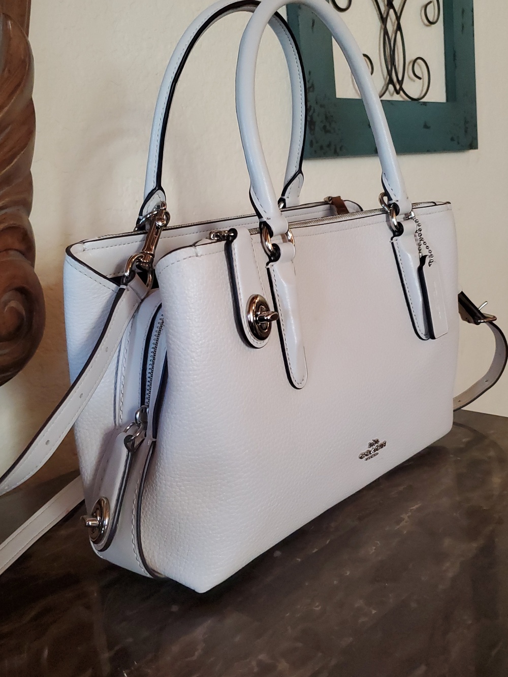 Coach Brooklyn 28 Bag In Chalk White - Picture 2 of 16